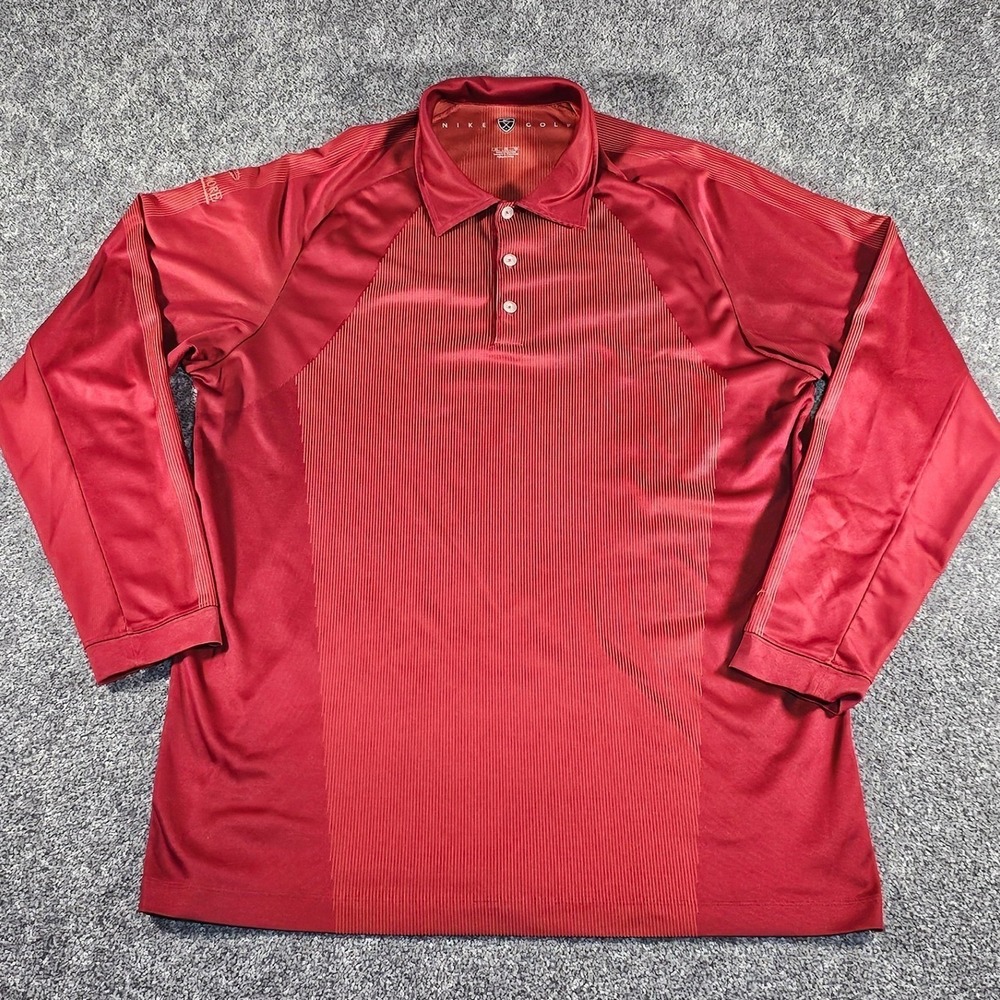 Nike Textured Golf Performance Polo Shirt Men XL Fit Dry Gorpcore Sagamore logo